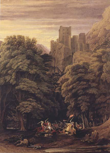 William Turner of Oxford A Scene in the vicinity of a Baronial Residence in the reign of Stephen (mk47) China oil painting art
